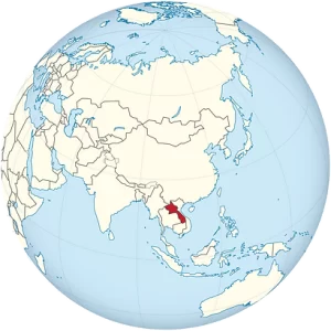 1024px Laos on the globe Asia centered
