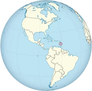 800px Saint Lucia on the globe Americas