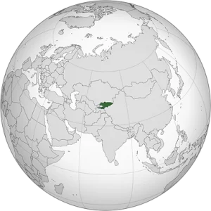 Kyrgyzstan orthographic projection svg