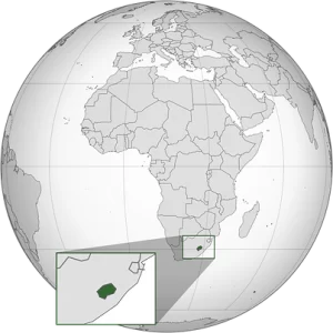 Lesotho orthographic projection with in