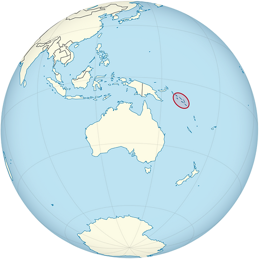 Solomon Islands on the globe Oceania ce