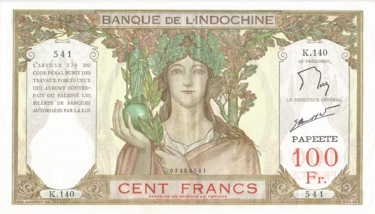 Tahití 5 Pick 14d Anverso