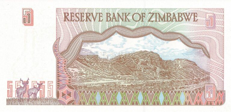 Zimbabue 8 Pick 5a Reverso